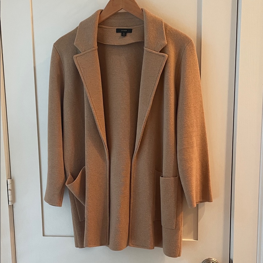 JCrew Tan Open-Front Women's Elegant Cardigan